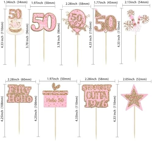 Gyufise 36Pcs Happy 60th Birthday Cupcake Toppers Glitter Rose Gold Sixty Straight Outta 1966 Cupcake Picks 60 Fabulous Cheers to 60 Years Cake Decorations for 60th Birthday Party Supplies
