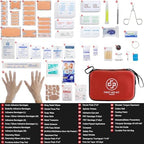 Premium First Aid Kit, 320 Piece Waterproof Hard Shell Eva First Aid Kit for Home, Camping, Cars, Hiking, Travel, Businesses & Outdoor Emergencies - Emergency Medical Kits (Red)