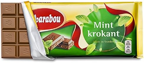 10 Bars x 200g of Marabou Mint Krokant - Original - Swedish - Milk Chocolate