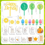 29 PCS Bunny Cake Topper Easter Cake Topper Egg Cupcake Toppers Decorations Carrot Cakes Decorations for Rabbit Themed Cakes Decor Easter Party Bunny Birthday Party Supplies Baby Shower