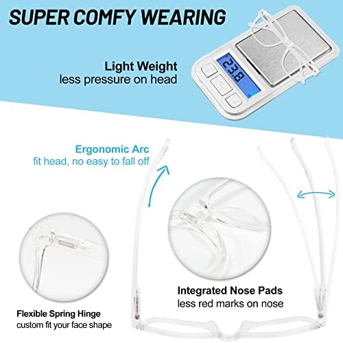 4 Pack Reading Glasses with Spring Hinges, Rectangle Readers for Women Men 1.0 1.25 1.5 1.75 2.0 to 4.0