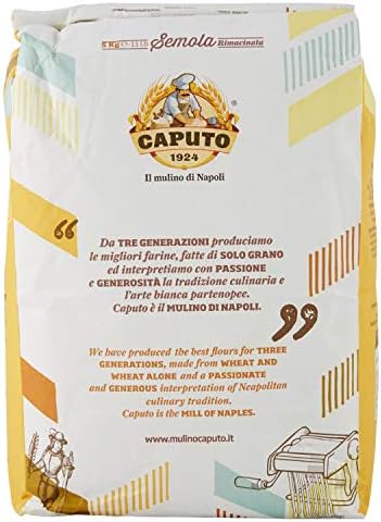 Antimo Caputo Semolina Wheat Flour 11 LB Bag Bulk (5 Kg) - Italian Durum Semola Di Grano - All Natural Dough for Fresh Pasta