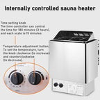 Electric Sauna Heating Stove, Stainless Steel Sauna Heater with Timer & Temperature Adjustable, Wet and Dry Bath Sauna Oven with Internal Controller, for Home Hotel Spa Shower Room,6KW