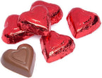 Red Foil Wrapped Premium Solid Milk Chocolate Hearts - 1 Lb. - Approx. 60 Pcs.