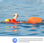 ProCase 35L Swim Buoy Dry Bag, Floating Waterproof Backpack with Shoulder Waist Strap for Open Water Swimming Paddling Boating Kayaking Rafting Hiking Camping Fishing Beach -Orange