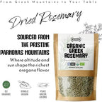 APSOGO Organic Dried Rosemary Leaves – 1.76oz Resealable Pouch – Premium Greek Whole Leaves, Rich Aroma & Green Color – Mediterranean Rosemary for Tea & Cooking