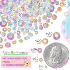 Crystal Clear Resin Rhinestones Crystal White Resin Rhinestones Crystals Diamonds 2mm 3mm 4mm 5mm 6mm Non-Hotfix Gems Stones for Nails Art Tumblers Mugs Bottles DIY Crafts Phones Book Gradutation Cap