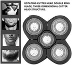 Universal Electric Beard Shaver 5 Blade Rotating Head, &, Removable & Washable Cutter Head, Replacement Accessory for a Cleaner, Faster Shave (Spare 5 Blades)