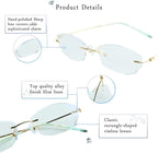 LifeArt Blue Light Blocking Glasses,Computer Reading Glasses,Rimless Frame Tinted Lens with Diamond,Stylish for Women (No Magnification)