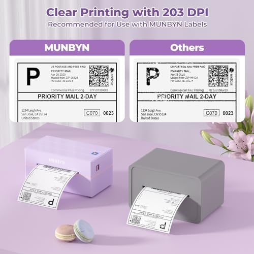 MUNBYN Bluetooth Thermal Label Printer, 130B Wireless 4x6 Shipping Label Printer for Shipping Packages Small Business Office or Home, Compatible with iPhone Android iPad Windows macOS Chrome