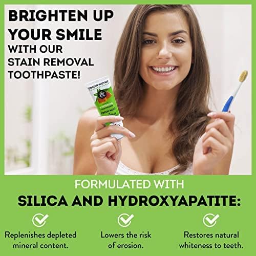 Fluoride Free Toothpaste, Hydroxyapatite Toothpaste for Adults, Organic Propolis, Naturally Sourced Ingredients for Whitening, Sensitive Teeth & Gums, SLS Free, Fresh Mint, by Dr. Plotka's, 3oz