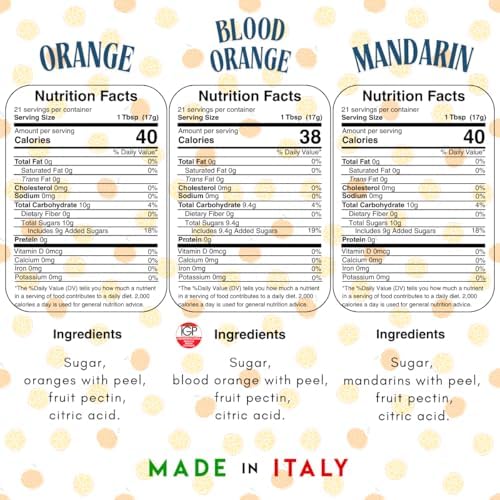 Agrisicilia Marmalade Vareity Pack, Mandarin, Sicilian and Blood Orange – Authentic Italian Citrus Jam with Fruit Peel, Made in Sicily, 12.7 oz per Jar with with Box Packaging