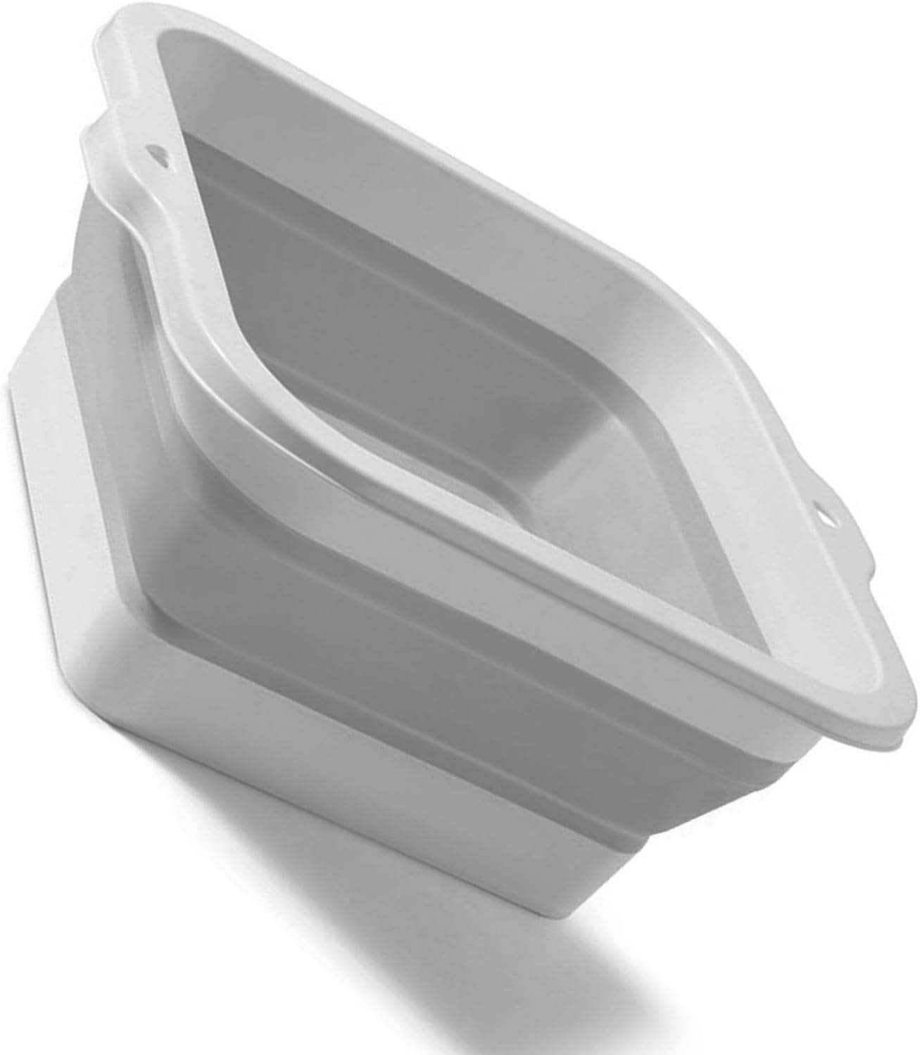 Foldable Silicone Foot Bath Basin Large Capacity Foot Soaking Tub for Home Travel, Plastic Tub 23.3oz for All Ages (Gray)