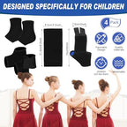 Tarpop 2 Pairs Kids Ankle Brace Set Foot Support Stabilizer Wraps Protector Guard Knitted Ankle Sleeve Sock Support Compression Socks for Injury Prevention(Black,Medium)