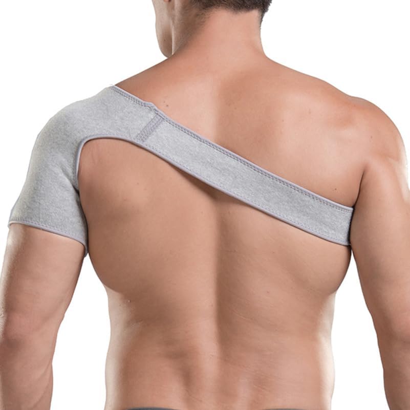 Ipetboom Adjustable Fitness Shoulder Support Brace with Elastic Straps for Left and Right Shoulder Pain Relief and Injury Prevention in Sports