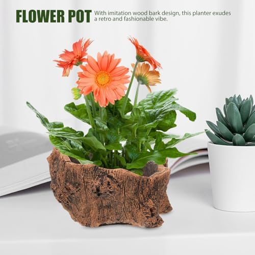 Happyyami Cement Flowerpot Faux Concrete Planter for Decorative Storage Box for Retro Style Multi-Functional Pot