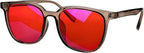 SHINU Red Lens Glasses Better Sleep Orange Lens Blue Light Blocking for Computer or Long Time Gaming Tr90 Frame