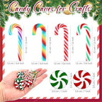 100 Pcs Mini Christmas Candy Cane Peppermint Ornaments Christmas Candy Cane Hanging Ornaments Holiday Party Decoration DIY Crafts,1 Inch