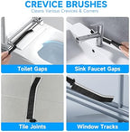 14Pcs Crevice Cleaning Brush Set, V Shape Grout Cleaner Brush for Deep Cleaning Gap, Hard Bristle Scrub Brushes Tools, Cleaning Supplies for Household Use, Bathroom, Kitchen, Toilet, Window
