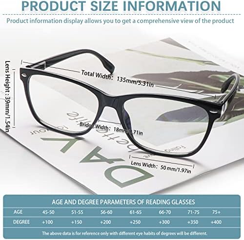 Progressive Multifocus Reading Glasses for Women, Blue Light Blocking Ladies Computer Readers with Spring Hinge.