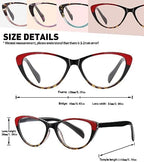 Cat Eye Reading Glasses for Women Blue Light Blocking,Readers for Women 2.75 with Comfort Spring Hinges,Fashion Designer Ladies Eyeglasses(4 pack)