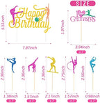 43 Pieces Gymnast Cake Toppers Glitter Gymnastics Cake Decorations Gymnastics Cupcake Toppers Gymnast Party Decorations Gymnastics Silhouette Cake Decorations for Baby Shower Party Supplies
