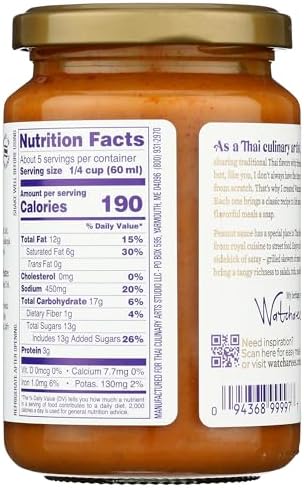 WATCHAREE Thai Peanut Sauce, 9.8 FZ