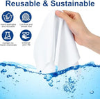 Frienda 12 Pack Large Microfiber Glass Cleaning Cloths 12 x 12 Inch Oversized Eyeglass Sunglasses Cleaning Cloths for Electronics Glasses Screens and Lenses(White)