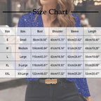 Womens Sequin Jacket Sparkly Glitter Open Front Cropped Blazer Lightweight Long Sleeve Jacket