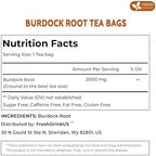 FreshDrinkUS, Premium 120 Burdock Root Tea Bags, 100% Natural & Pure, Herbal Tea. Made with Natural Material Tea Bags. No Sugar, No Caffeine, No Gluten, Vegan.