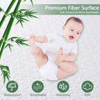 Premium Waterproof Mattress Protector Queen Size, Breathable Bed Cover 3D Air Fabric Cooling Mattress Pad Cover Smooth Soft Noiseless Washable, 8''-21'' Deep Pocket (White)