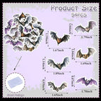 54PCS Edible Halloween Bat Cupcake Toppers Wafer Paper Bat Cupcake Toppers Spooky Bat Cupcake Picks for Halloween Theme Party Birthday Baby Shower Decor Supplies
