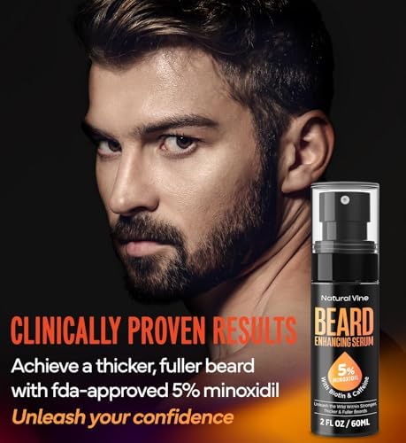 5% Minoxidil Beard Growth Oil for Men: Minoxidil for Men Beard Hair Regrowth Serum with Biotin and Caffeine - Unleash Your Wildness with Stronger Thicker Fuller Beard 2 FL OZ/60mL