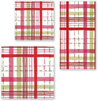 IHR Ideal Home Range Cocktail Napkins Disposable 3-Ply Paper Party Napkin Pack, 5" x 5", Merry Berry Plaid, 20-Count