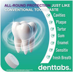 DENTTABS Stevia - Mint Tooth Cleaning Tablets Fluoride freeindividual pack1 x 125 Pieces)