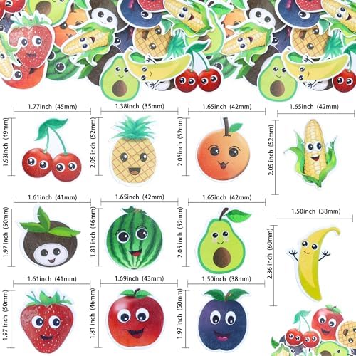 Gyufise 50Pcs Edible Fruit Theme Cupcake Toppers Apple Orange Peach Strawberry Banana Cupcake Picks Hawaii Fruit Cupcake Decor for Birthday Party Decoration Supplies