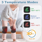 Heated Knee Brace, Cordless Knee Heating Pad for Arthritis, 3 Temperature Modes Knee Warmer, 3000mAh*2 Battery Operated Knee Wrap for Men Women Seniors, Black(One Pair)