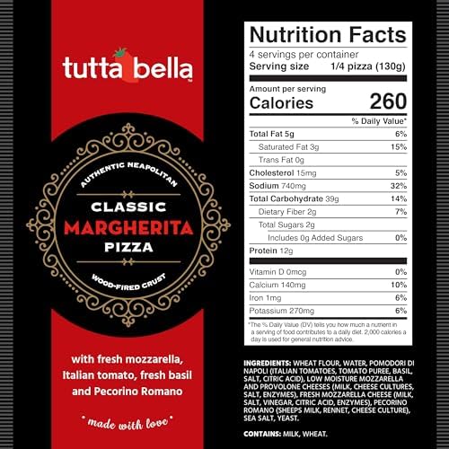 Tutta Bella Classic Margherita Pizza (Frozen)