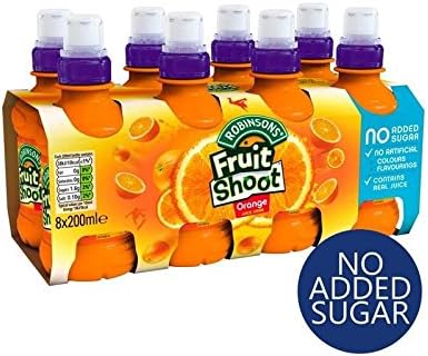 Robinsons Fruit Shoot Orange No Added Sugar 8 x 200ml (Pack of 4)