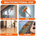 30FT Reach 2-in-1 Window Squeegee, Professional Window Washing Kit with 5-24FT Extension Pole for Home, Indoor Outdoor Squeegee with Rotatable Head for High Windows