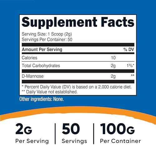 Nutricost D-Mannose Powder 100 Grams (50 Servings) - Non-GMO and Gluten Free