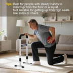 Stand Assist Aid Plus, 20-26.8" Adjustable Steel Standing Aid for Seniors & Elderly, Lift Assist Device to Get Up from Floor, Kneeling, or Low Seats, White