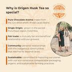 Origen Cacao Husk Tea – 100% Natural Cacao Shell – Zero Sugar, Caffeine-Free Superfood – Healthy Chocolate Tea Alternative to Coffee – Rich in Antioxidants & Iron, 8 oz