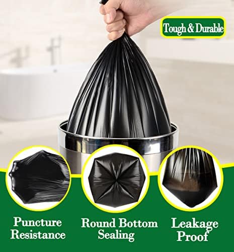 2.5 Gallon 120 pcs Small Black Trash Bags, Strong 2.5 Gallon 2.6 Gallon Garbage Bags, Bathroom Trash Can Bin Liners,Mini Bags Waste Basket Liner,Fit 6-10 Liter, 2-2.5 Gal-Black-120