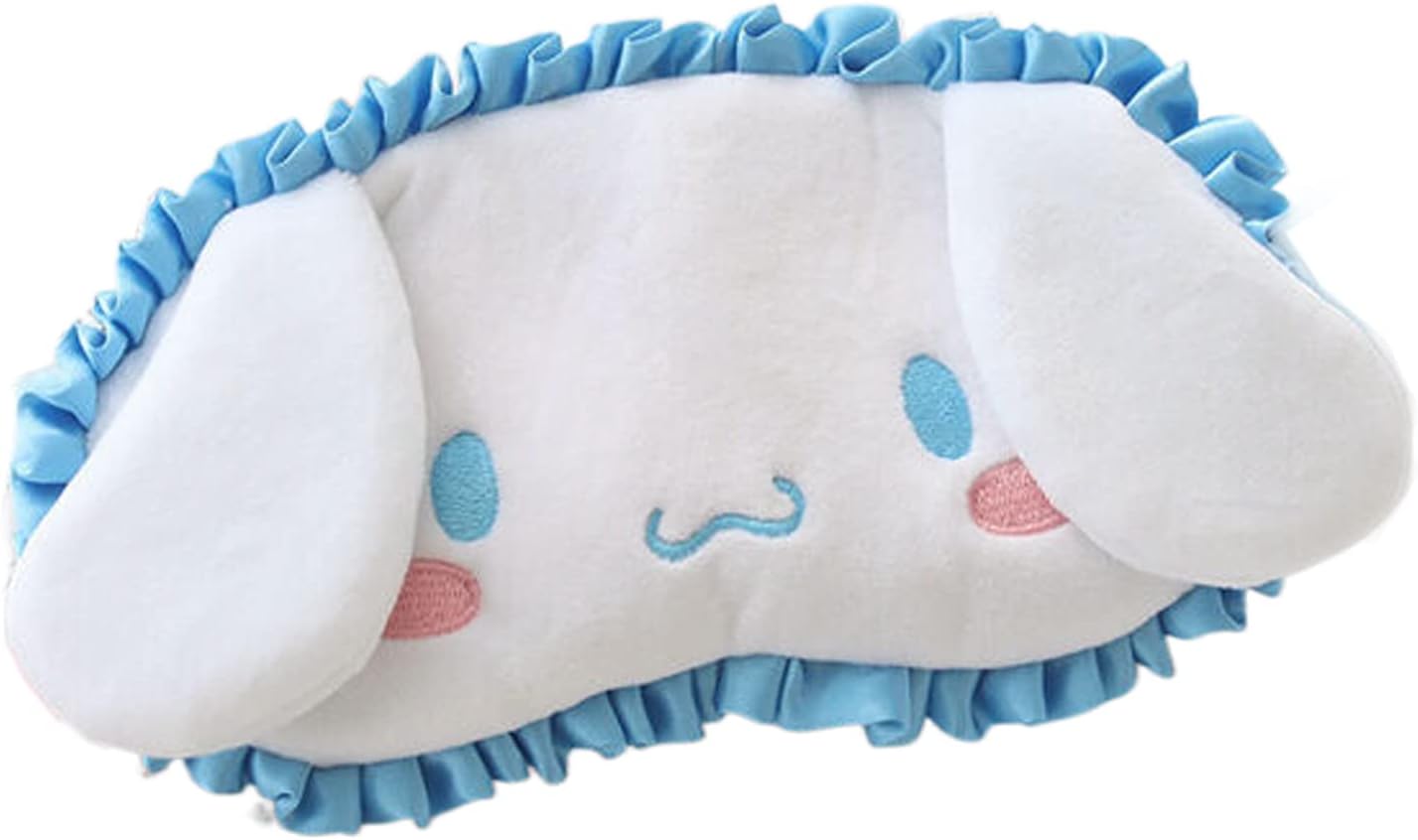 Kawaii Sleep Eye Mask for Girl & Womens Sleep Mask Cute Cartoon Soft Plush Eye Cover Headband Kids Eyeshade Birthday Christmas Gifts