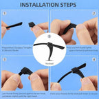 Eyeglass Ear Grips -20 Pairs Anti-Slip Glasses Grips,Glasses Holder, Silicone Eye Glasses Ear Grippers Sleeve Retainer, Glasses Ear Hook Cushions for Sports, Sunglasses(Black)
