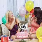 Black Glitter Forty Fucking Six Cake Topper, Happy 46th Birthday/Cheers to 46 Years, Funny 46th Birthday Party Decorations Supplies for Women Men