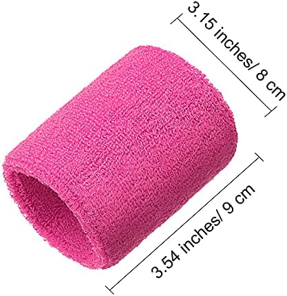 Willbond Wrist Sweatbands, Sports Sweatbands for Competition, Sweat Absorbent, for Basketball, Tennis, Football, Running and Work (Pack of 6)