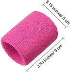 Willbond Wrist Sweatbands, Sports Sweatbands for Competition, Sweat Absorbent, for Basketball, Tennis, Football, Running and Work (Pack of 6)