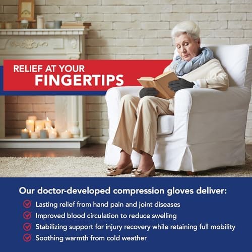 Doctor Developed Full Fingered Arthritis Compression Gloves Men and Women for Arthritis, Raynauds Disease & Carpal Tunnel